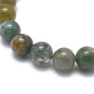 Natural Indian Agate Bead Stretch Bracelets X-BJEW-K212-B-010-1