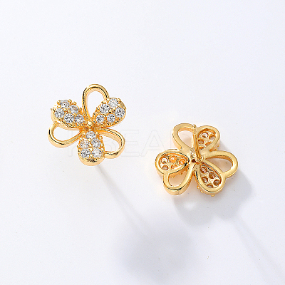Elegant Clover Brass Stud Earrings ZM7919-1