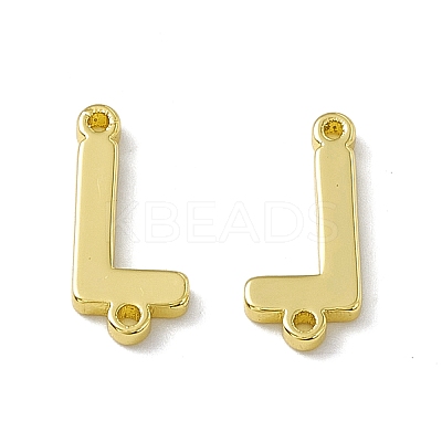 Rack Plating Brass Letter Connector Charms KK-C007-38G-L-1