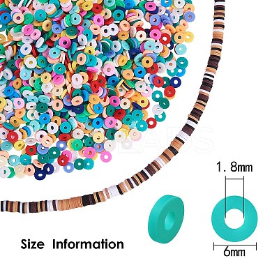 13 Strands 13 Colors Handmade Polymer Clay Beads Strands CLAY-SZ0001-18-1