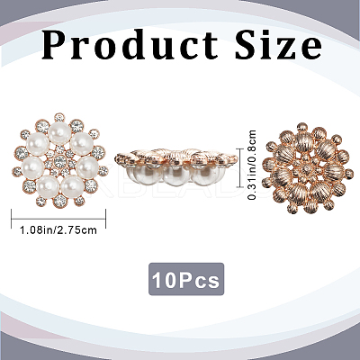 10Pcs Flower Sew on Rhinestone FIND-GF0004-93KCG-1