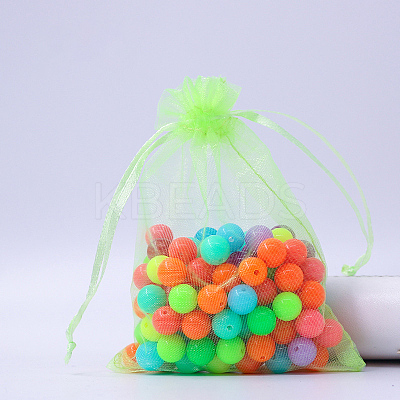 Rectangle Organza Drawstring Bags CON-PW0001-054A-07-1