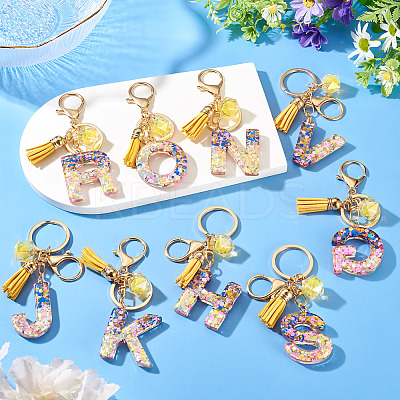 Alloy Resin Polygon Keychains KEYC-TADJ0002-03G-J-1