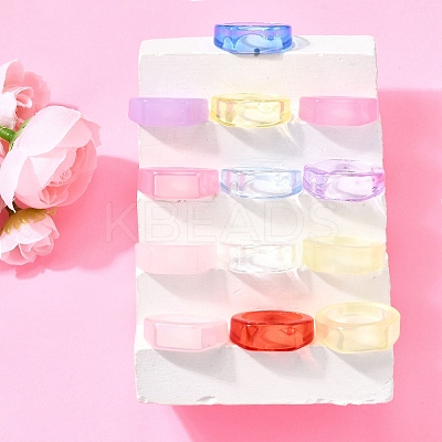 Kids Transparent Acrylic Glue on Ring Base RJEW-P154-01A-M-1