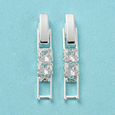 Brass Pave Clear Cubic Zirconia Watch Band Clasps KK-Q804-26S-1