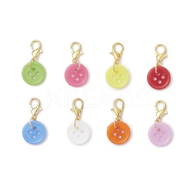 Acrylic Sewing Buttons Pendant Decorations HJEW-JM04109-01-1
