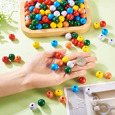 240Pcs 6 Colors Natural Wooden Beads WOOD-TA0002-74A-1