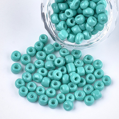 Baking Paint 3/0 Glass Seed Beads SEED-Q025-5mm-M22-1