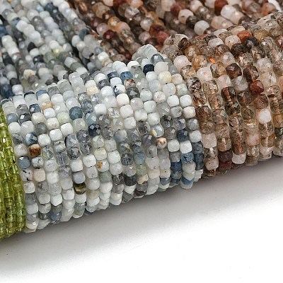 Natural Aquamarine & Rutilated Quartz & Prehnite Beads Strands G-RM2025-C44-G-1