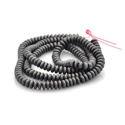 Matte Style Electroplate Non-magnetic Synthetic Hematite Rondelle Beads Strands G-M079-02-1