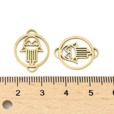 201 Stainless Steel Laser Cut Ring with Hamsa Hand Links STAS-P428-09G-1