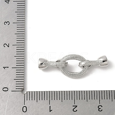 Brass Micro Pave Clear Cubic Zirconia Fold Over Clasps KK-M320-11P-1