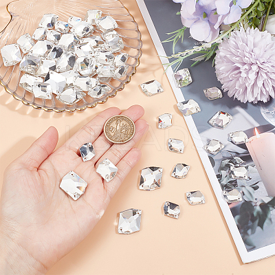 72Pcs 3 Style Irregular Rhombus Glass Sew On Rhinestone GLAA-GO0001-14-1