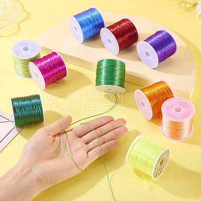 10 Rolls 10 Colors Flat Elastic Crystal Thread EW-TA0001-07-1