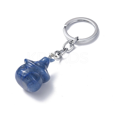 Natural/Synthetic Gemstone Keychains KEYC-P011-04P-1