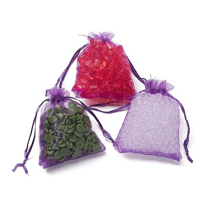 Organza Gift Bags with Drawstring LS-X1-OP-R016-9x12cm-20-1