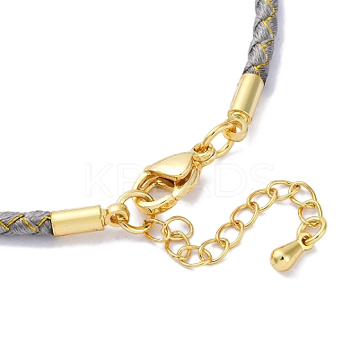 Polyester Cord Braided Bracelet Makings MAK-Z003-01G-13-1