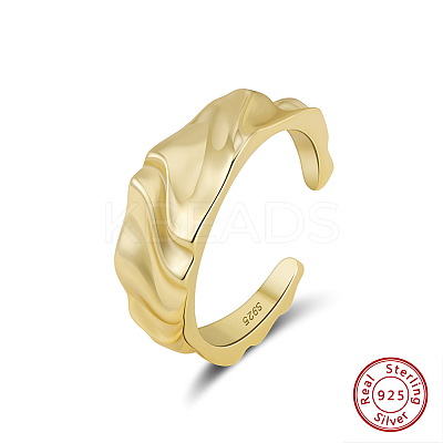 925 Sterling Silver Cuff Rings for Women RJEW-H257-01G-1