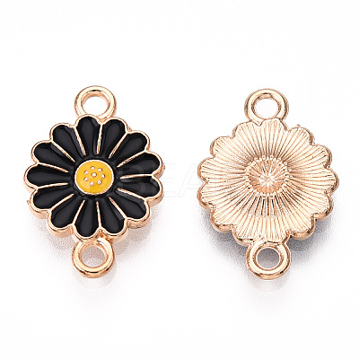 Zinc Alloy Enamel Sunflower Connector Charms ENAM-E011-01KCG-10-1