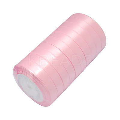 Breast Cancer Pink Awareness Ribbon Making Materials Single Face Satin Ribbon SRIB-Y004-1