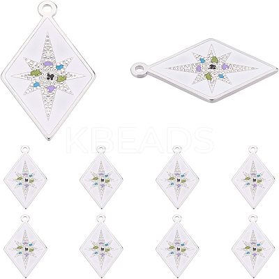 10Pcs 304 Stainless Steel Pendants STAS-NB0001-28-1