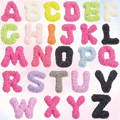 2Bags Opaque Resin 26 Letter Cabochons RESI-SC0006-17-1