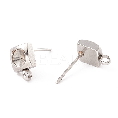 Non-Tarnish 201 Stainless Steel Stud Earring Findings STAS-P308-05P-1