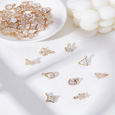 42Pcs 7 Styles Glass Rhinestone Pendants FIND-LP0006-43-1