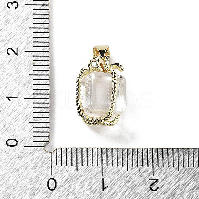 Natural Quartz Crystal Gift Box Charms G-P523-01G-06-1
