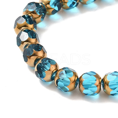 Transparent Electroplate Glass Beads Strands GLAA-G098-01-1