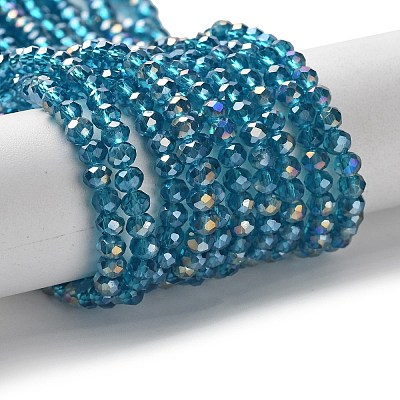 Electroplate Glass Beads Strands X-EGLA-R048-3mm-17-1