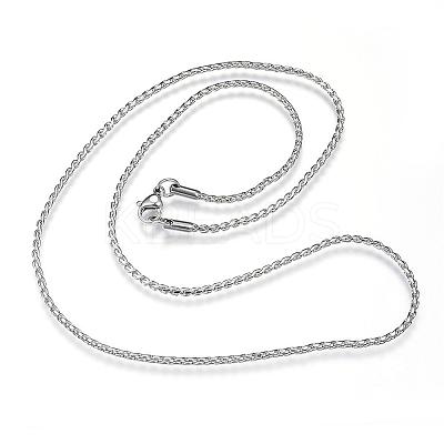 Non-Tarnish 304 Stainless Steel Twisted Chain Necklaces NJEW-D285-22P-1