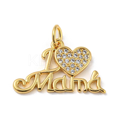 Mother's Day Heart with Word I Love Mama Charms KK-A200-14G-1