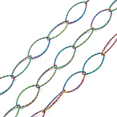 Ion Plating(IP) 304 Stainless Steel Textured Horse Eye Link Chains CHS-I020-01A-RC-1