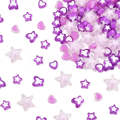 200Pcs 5 Styles Transparent Acrylic Beads TACR-FS0001-54D-1