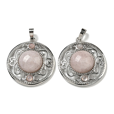 Natural Rose Quartz Pendants G-Q158-03A-1