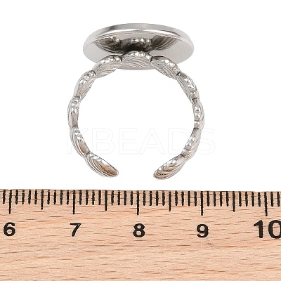 Shell Shape 304 Stainless Steel Cuff Ring Components SA-CBA098D-04P-E-1