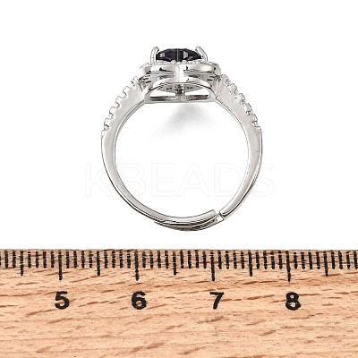 Brass Micro Pave Clear Cubic Zirconia Cuff Open Rings CU-CBA5C10-13P-1