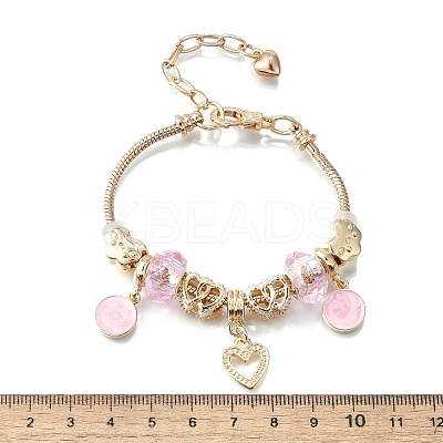 Alloy Enamel European Beads Charm Bracelets BJEW-F495-23G-1