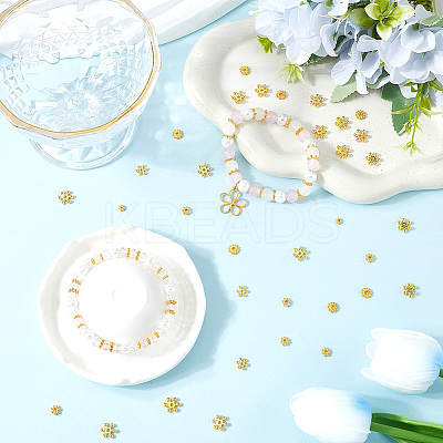 500Pcs 5 Styles Alloy Daisy Spacer Beads FIND-SP0002-22C-1