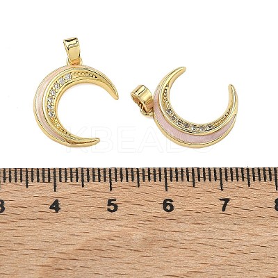 Brass Micro Pave Clear Cubic Zirconia Pendants KK-A294-04G-03-1