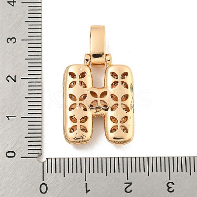 Brass Micro Pave Clear Cubic Zirconia Pendants KK-B099-01G-H-1
