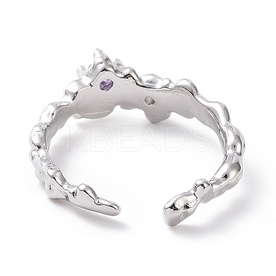 Cubic Zirconia Open Cuff Ring LS-RJEW-D119-06P-1