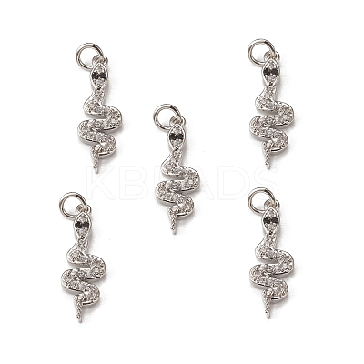 Brass Micro Pave Cubic Zirconia Pendants KK-E068-VB311-1