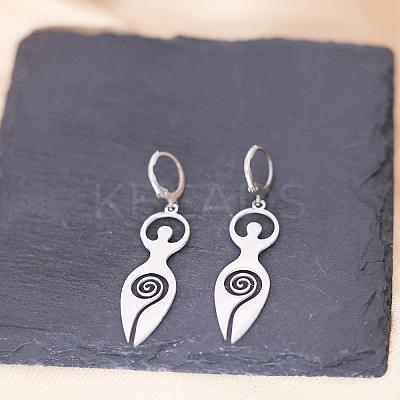 Spiral Goddess 201 Stainless Steel Hoop Earrings FS-WG62312-01-1