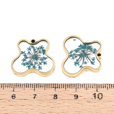 304 Stainless Steel Epoxy Resin Pendants STAS-T072-23-1