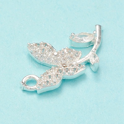 Brass Micro Pave Cubic Zirconia Charms KK-P228-45S-1