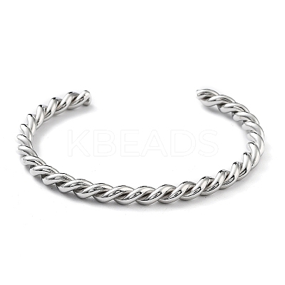 Non-Tarnish 304 Stainless Steel Cuff Bangles for Women BJEW-M310-01P-1