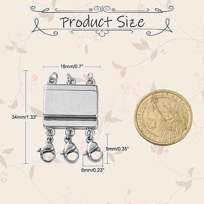 Zinc Alloy Box Magnetic Clasps Converter PALLOY-C159-02P-1