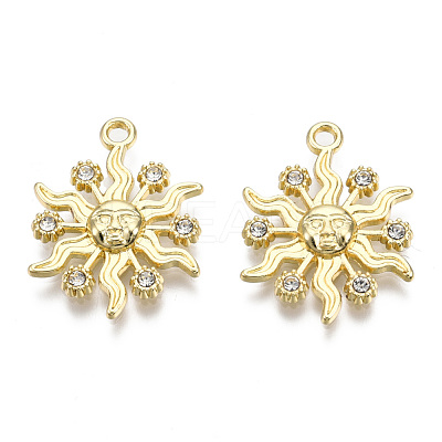 Rack Plating Alloy Crystal Rhinestone Pendants PALLOY-T086-03LG-1